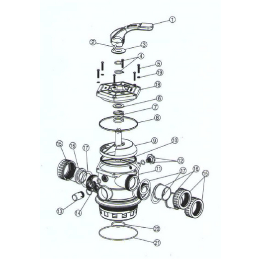 Waterco 40mm MPV Top Assembly - 621449