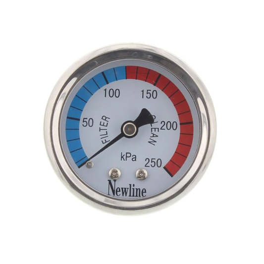 Stainless Steel Liquid Filled Pool Filter Pressure Gauge - Centre Back Mount